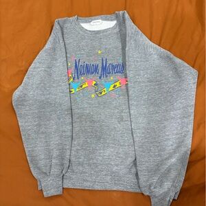 Vintage 80-90s Neiman Marcus Heather Gray Sweatshirt with Vibrant Graphic